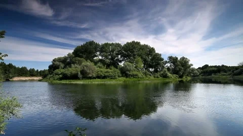 Summer landscape of small rivers. Stock Footage 8648245