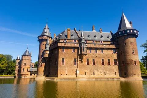 Summer landscape with a view of the ancient Castle De Haar Photos