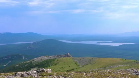 Summer Landscape View from the Southern Ural Mountains, Russia Stock Footage 325348570