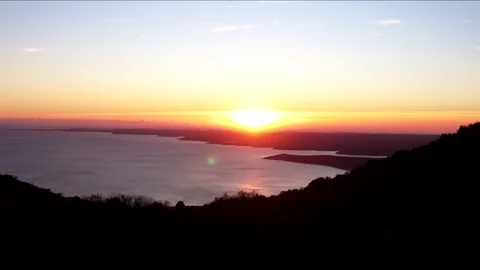 Summer last sun light over the sea Stock Footage 100237055