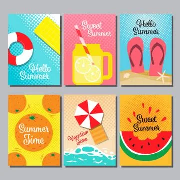 Summer, layout design, cover book, banner, card, vector illustration. Stock Illustration