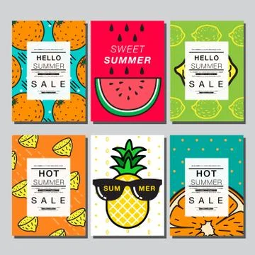 Summer , layout design, greeting card, cover book, banner, stripe line, tem.. Stock Illustration