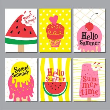 Summer , layout design, greeting card, cover book, banner, poster, template.. Stock Illustration