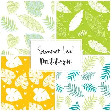 Summer leaf pattern Stock Illustration