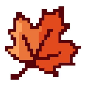 Summer leaf pattern. Pixel leaf image for 8 bit game assets Illustrazione stock