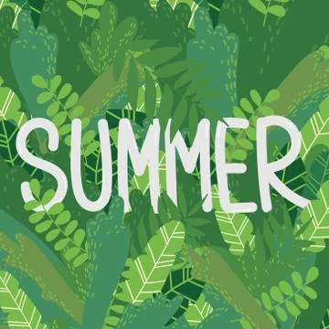 Summer leaves poster Stock Illustration