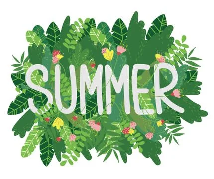 Summer leaves poster 库存插图