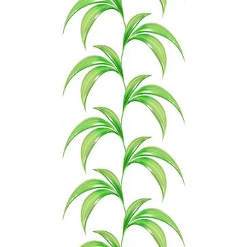 Summer leaves. Seamless green pattern Stock Illustration