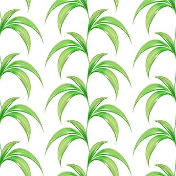 Summer leaves. Seamless green pattern Illustrazione stock