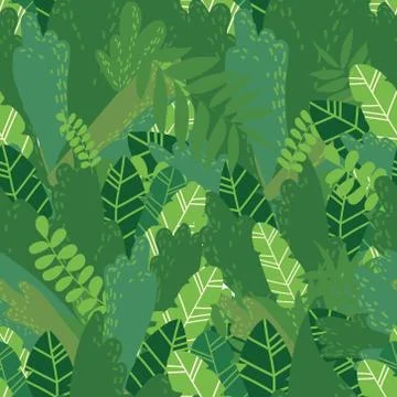 Summer leaves seamless pattern Stock Illustration
