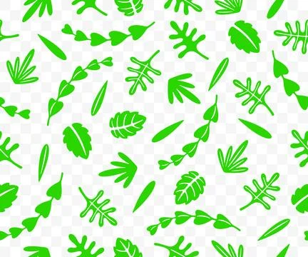 Summer leaves, seamless vector background Stock Illustration