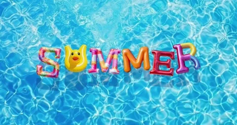 Summer Lettering In The Pool Animation Stock Footage 246678625