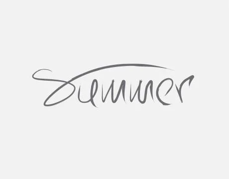 Summer lettering text on white background in vector illustration Stock Illustration