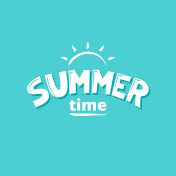 Summer lettering. Vector illustration in flat style Stock Illustration