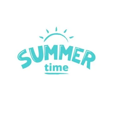 Summer lettering. Vector illustration in flat style 库存插图