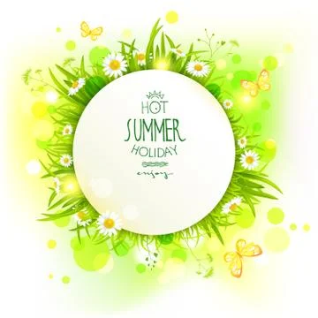 Summer light background with flowers Stock Illustration