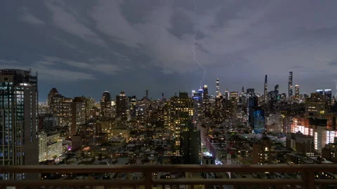 Summer Lightning over Manhattan Timelapse Stock Footage 289006238