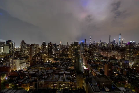 Summer Lightning Storm Cityscape (3 of 6) Stock Footage 138279626