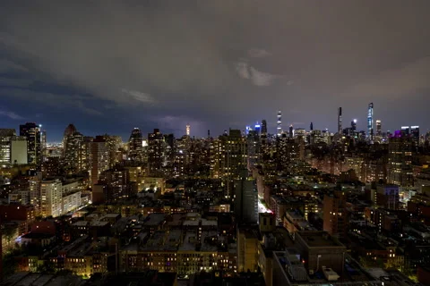 Summer Lightning Storm Cityscape (5 of 6) Stock Footage 138279745