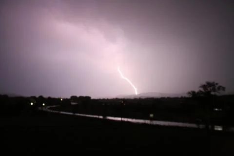 Summer Lightning Storm Stock Photos