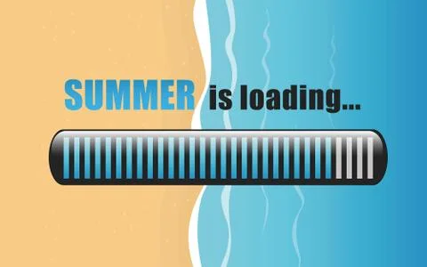 Summer is loading beach background Stock Illustration