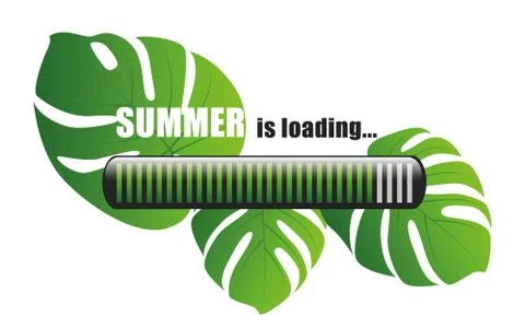 Summer is loading palm leaf beackground Stock Illustration