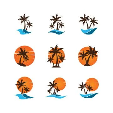 Summer logo icon template Stock Illustration