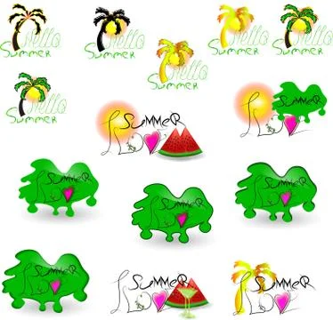Summer Logos green Stock Illustration