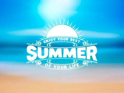 Summer logotype. Design elements. Vector layered Stock Illustration