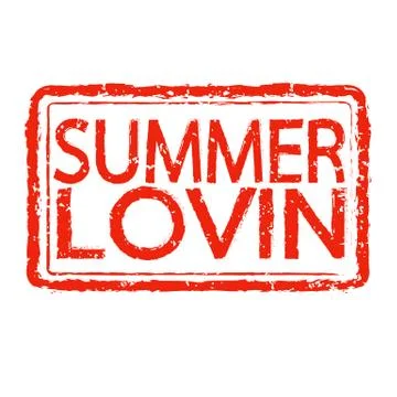 SUMMER LOVIN stamp text design 库存插图
