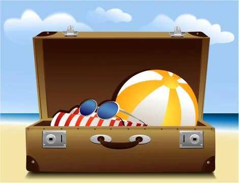 Summer luggage Stock Illustration