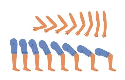 Summer man constructor. Young guy in trunks. Kit for creating animations. Pack Stock Illustration