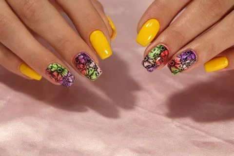 Summer manicure design Stock Photos