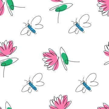 Summer meadow doodles collection Stock Illustration
