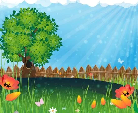 Summer meadow Stock Illustration