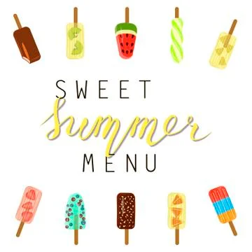 Summer menu banner Illustrazione stock