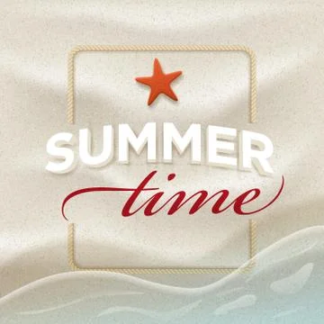 Summer message on beach sand Stock Illustration