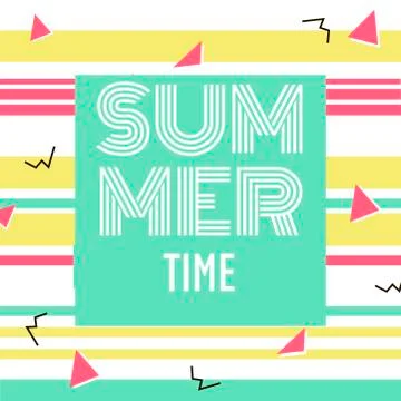 Summer minimalism abstract geometric vector hipster background. Stock Illustration