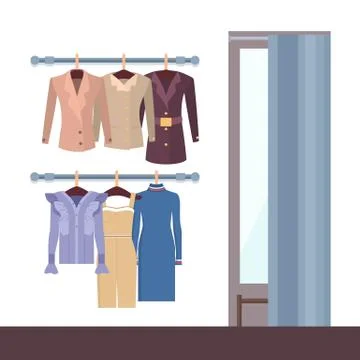 Summer Mode and Changing Room Vector Illustration Illustrazione stock