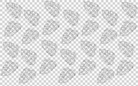 Summer monstera leaves illustration pattern  Stock Illustration