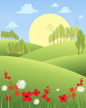 Summer morning Stock Illustration