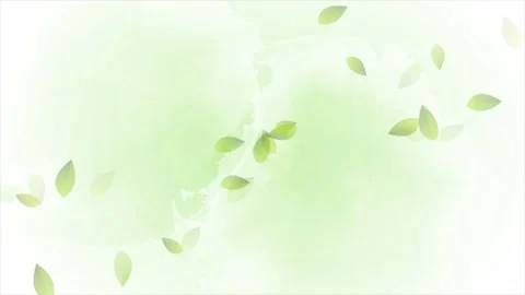 Summer motion background with flying green leaves on white backdrop Stock Footage 341663742