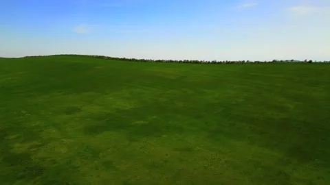 Summer mountain landscape with green fields and hills, taken from a height Stock Footage 278613356
