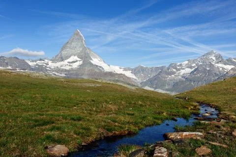 The summer mountain landscape Stock Photos
