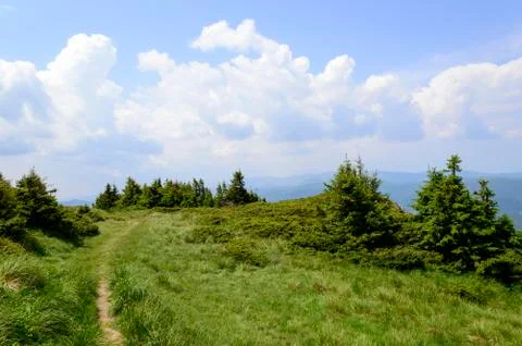 Summer mountain route Stock Photos