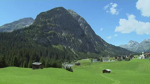 Summer at the Mountain Town of Lech Stock Footage 52949065