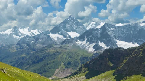 Summer mountain valley time lapse scene Stock Footage 172344574