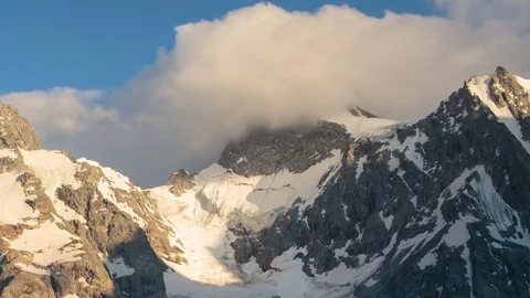 Summer in the mountains of the Caucasus. Formation and movement of clouds Stock Footage 79200323