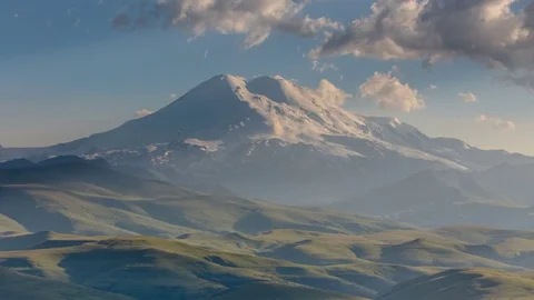 Summer in the mountains of the Caucasus. Formation and movement of clouds Stock Footage 79386487