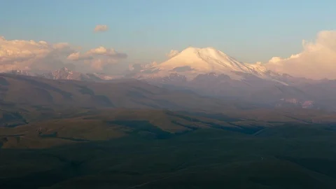 Summer in the mountains of the Caucasus. Formation and movement of clouds Stock Footage 79387992